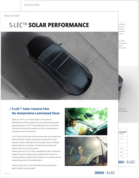 Automotive Laminated Glass Sekisui S Lec Solar Solution